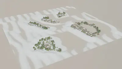 Simulation de paysages désertiques: Dunes Nabkha