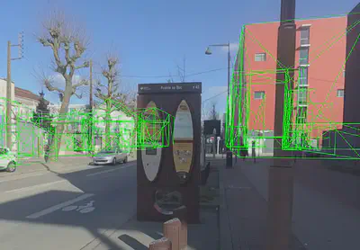 Exemple de reprojection en Réalité Augmentée d'une maquette urbaine 2,5D sur site